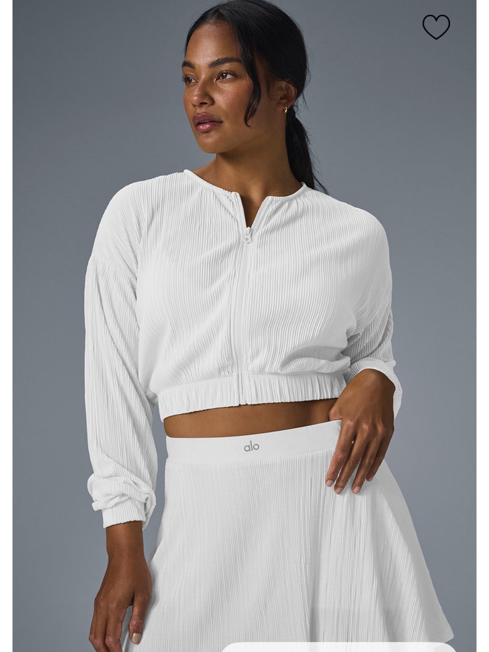 Alo cropped Micro Plisse Jacket
